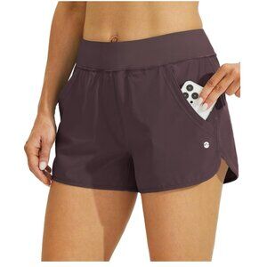 Willit Women's 3" Swim Board Shorts Swimming Bottoms with Brief Liner Quick Dry